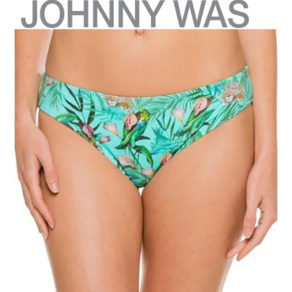 Johnny Was Taina Tropical print Hipster Bikini Bottom sz Xlarge